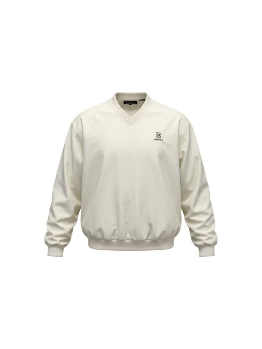PGA Tour Golf Windbreaker Pullover V-Neck TPC Southwind Logo Cream Mens Large